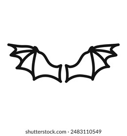 bat wing icon mark in filled style