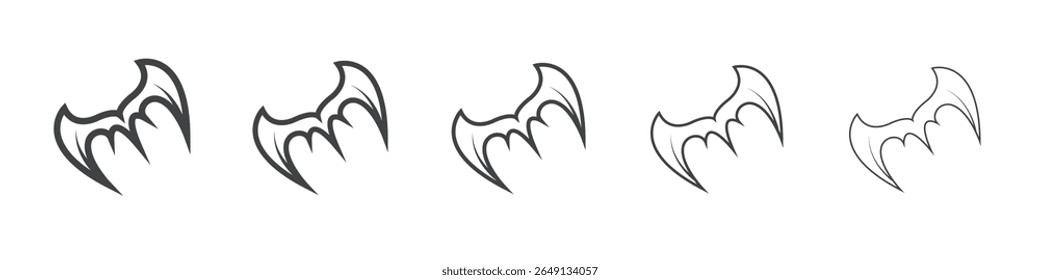 bat wing icon outline ilustration vector symbol