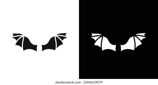 icono de ala de murciélago Marca de símbolo en estilo relleno