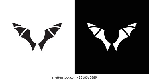 bat wing icon Vector flat thin line illustration