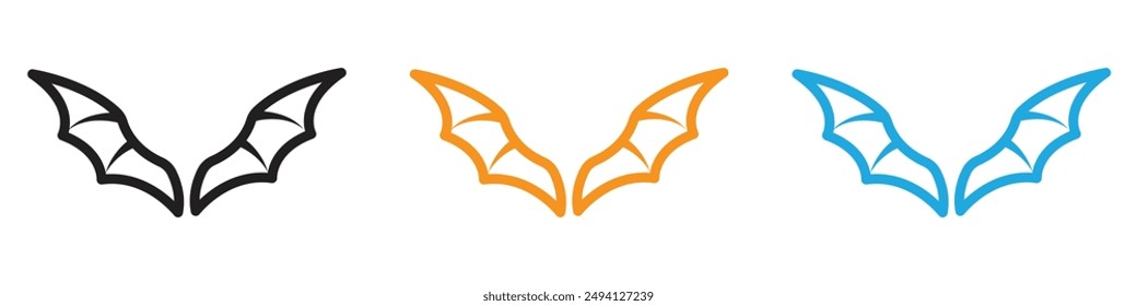 bat wing icon vector logo set collection for web app ui