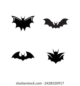 Bat wing silhouette icon and symbol vector template illustration  