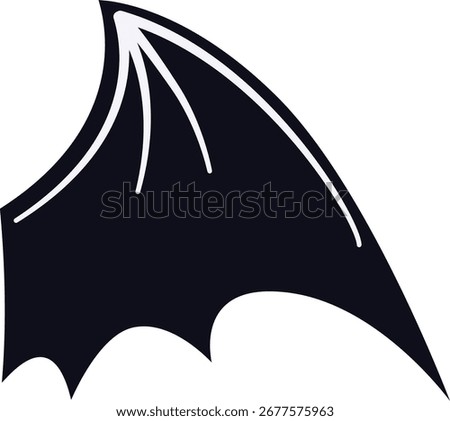 Bat Wing Silhouette. Isolated on White Background. Vector Illustration