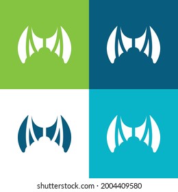 Bat Wings Flat four color minimal icon set