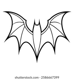 bat wings line art vector