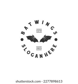 bat wings logo emblem label on isolated background