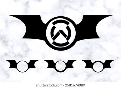 Bat Wings with Round Frame Monogram, Vector stock illustration
#01