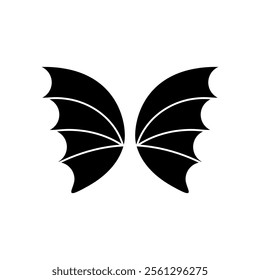 Bat Wings simple icon logo vector. Silhouette wings vector icon logo