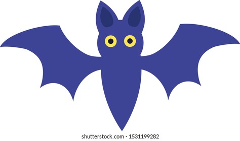 Bat with wings and yellow eyes 