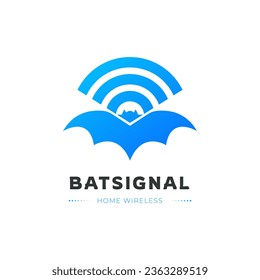 Señal de murciélago e inalámbrica del icono del logo de internet. EPS vectorial 10