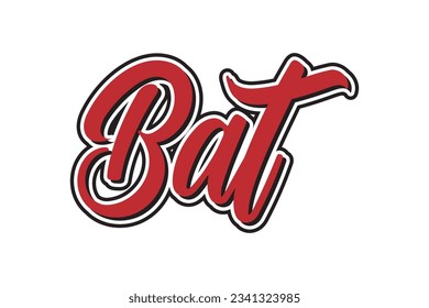 Bat. efecto de texto de escritura a mano de palabra mural. para el diseño impreso, camisetas, pancartas, etc.