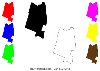 Bat Yam city (State of Israel, Tel Aviv District) map vector illustration, scribble sketch Bat Yam map