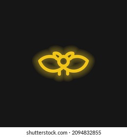 Bat yellow glowing neon icon