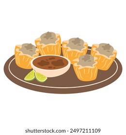 Batagor, made from fish or chicken dumpling, tofu