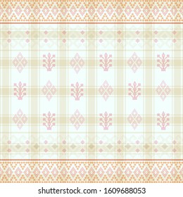 Batak ethnic seamless pattern with motif ulos. creative design cloth pattern. Tribal ethnic ornament seamless pattern. Colorful vector illustration. Ethnic motif for textile
