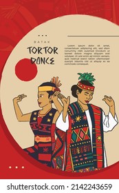mano de baile de tortor bataknés dibujada danza tradicional indonesia para fondo