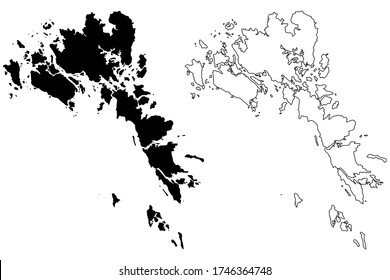 Batam City (Republic of Indonesia, Riau Islands) map vector illustration, scribble sketch City of Batam map