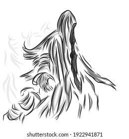 batam, Indonesia. Feb 23rd, 2021. Vector illustration of a creepy dementor