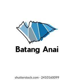 Batang Anai map. vector map of Indonesia Country colorful design, suitable for your company