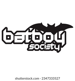 Batboy Society Initial Logo Typography Patch V89 Patch Streetwear, Urban, Luxury, Modern Design Patch Commercial Use