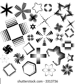 batch of cross, stars , composed - vector -