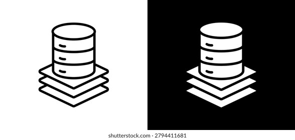 Batch Data Icon Set In Black And White Filled Style Collection