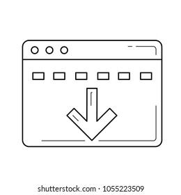 Batch download vector line icon isolated on white background. Batch download line icon for infographic, website or app.