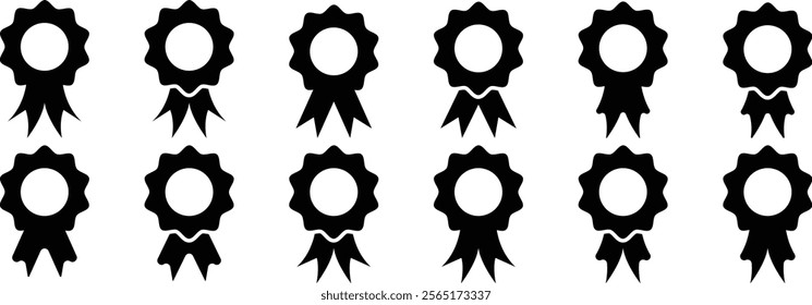 Batch icon. Reward Batch icon vector illustration. Award ribbon batch vector illustration. Certified batch labels set. Ribbon silhouette vector art