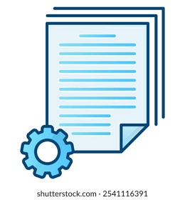 Batch processing icon, blue gradient vector illustration