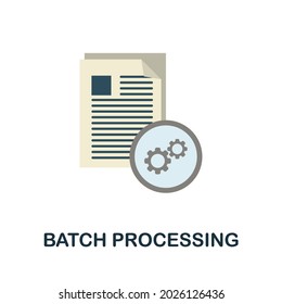 Batch Processing Icon. Flat Sign Element From Data Analytics Collection. Creative Batch Processing Icon For Web Design, Templates, Infographics And More