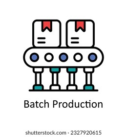 Batch Production Filled Outline Icon Design illustration. Smart Industries Symbol on White background EPS 10 File