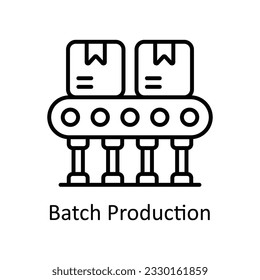 Batch Production Outline Icon Design illustration. Smart Industries Symbol on White background EPS 10 File