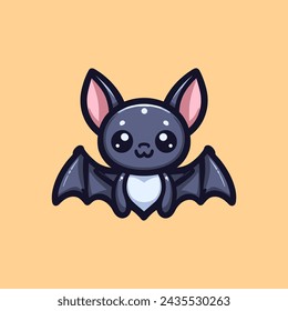 Bat-Cute-Mascot-Logo-Illustration-Chibi-Kawaii is awesome logo, mascot or illustration for your product, company or bussiness