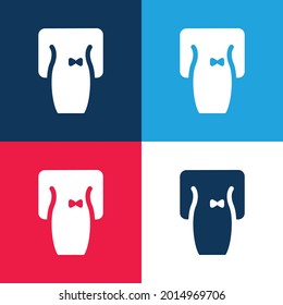 Bateau Dress blue and red four color minimal icon set