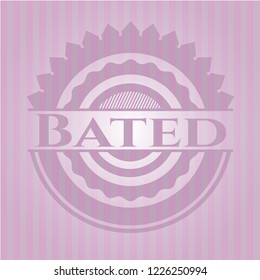 Bated badge with pink background