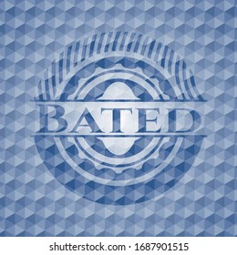 Batiertes blaues Emblem oder Schild mit geometrischem Muster, Hintergrund. Vektorillustration Illustration. Detaillierte Angaben.