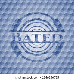 Bated blue polygonal emblem.