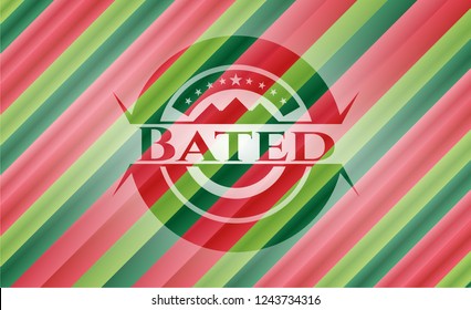 Bated christmas colors emblem.