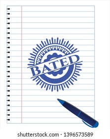 Bated draw (pen strokes). Blue ink. Vector Illustration. Detailed.