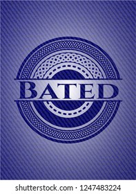 Bated emblem with denim high quality background