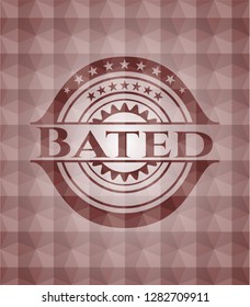 Bated red geometric pattern emblem. Seamless.