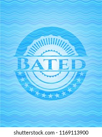 Bated water wave concept badge background.