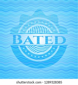 Bated water wave concept badge.