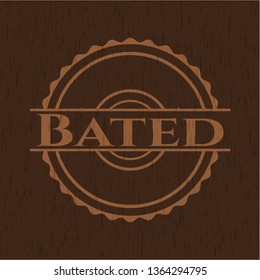 Bated wooden emblem. Retro