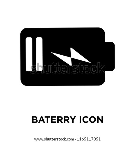 Baterry icon vector isolated on white background, Baterry transparent sign , dark pictogram