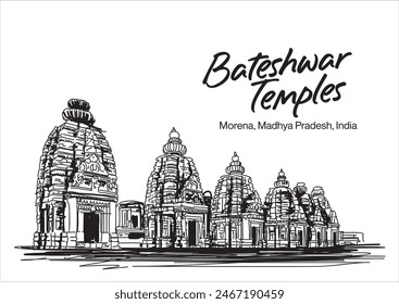 Bateshwar Group of Temples in Morena region of Madhya Pradesh, India