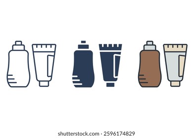 bath accessories icons isolated on White Background. Flat style design
