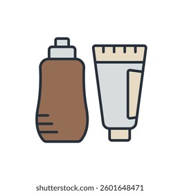 bath accessories icons isolated on White Background. Flat style design