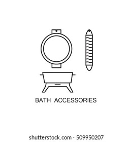 Bath accessories line icon. High quality outline pictograms for infographics, website or mobile app. Vector illustration of element for design company's visit card. logo, etc.