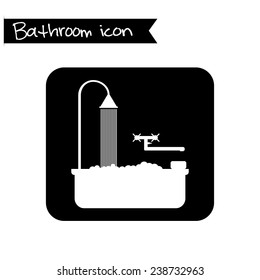 bath accessories on black background